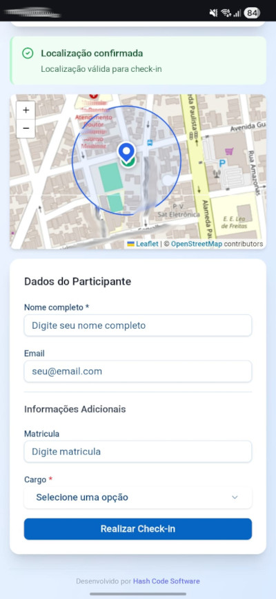 Confirmação de presença mobile