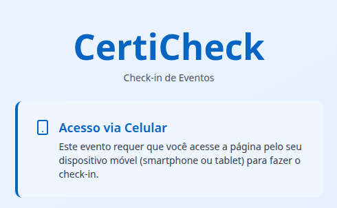 Forçar check-in apenas pelo mobile