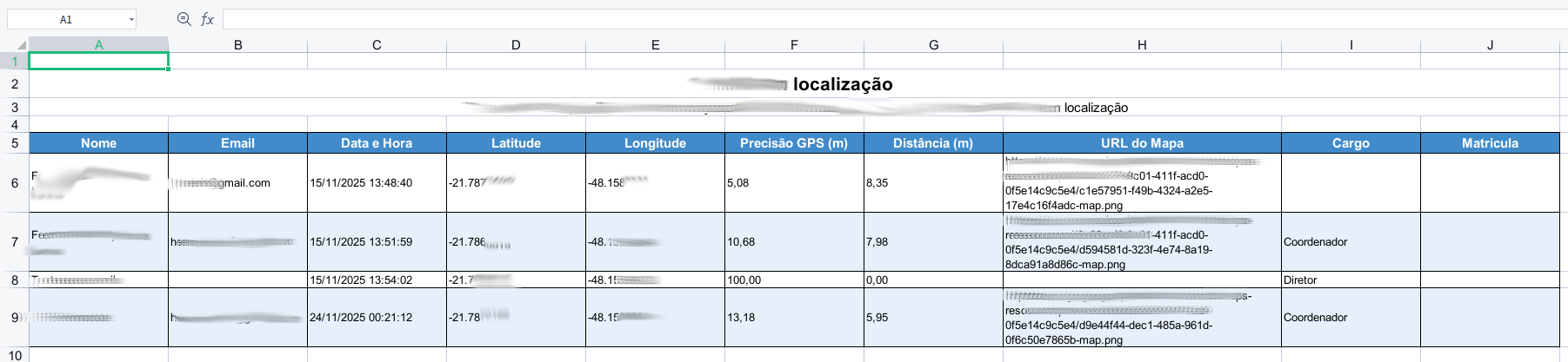 Arquivo Excel Exportado